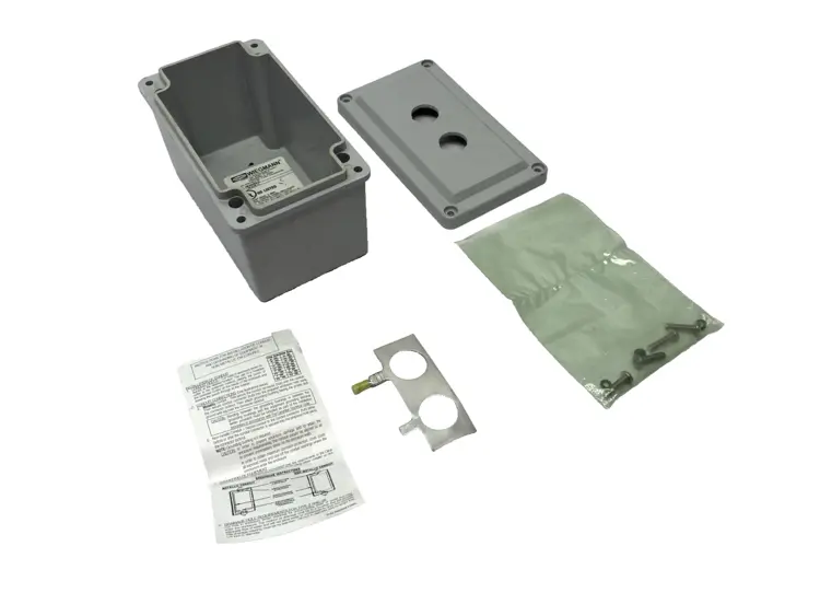Used HUBBELL GRAY PUSHBUTTON ENCLOSURE 22MM 6" X 4" X 4" Electrical Boxes Michigan US | Maverick Industrial Sales #1089060