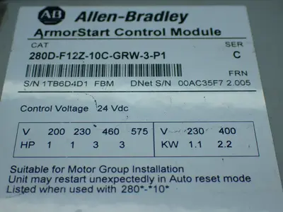 USED ALLENBRADLEY 280DFN10R