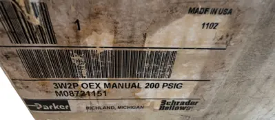 NEW PARKER SCHRADER BELLOWS M08721151 MANUAL VALVE