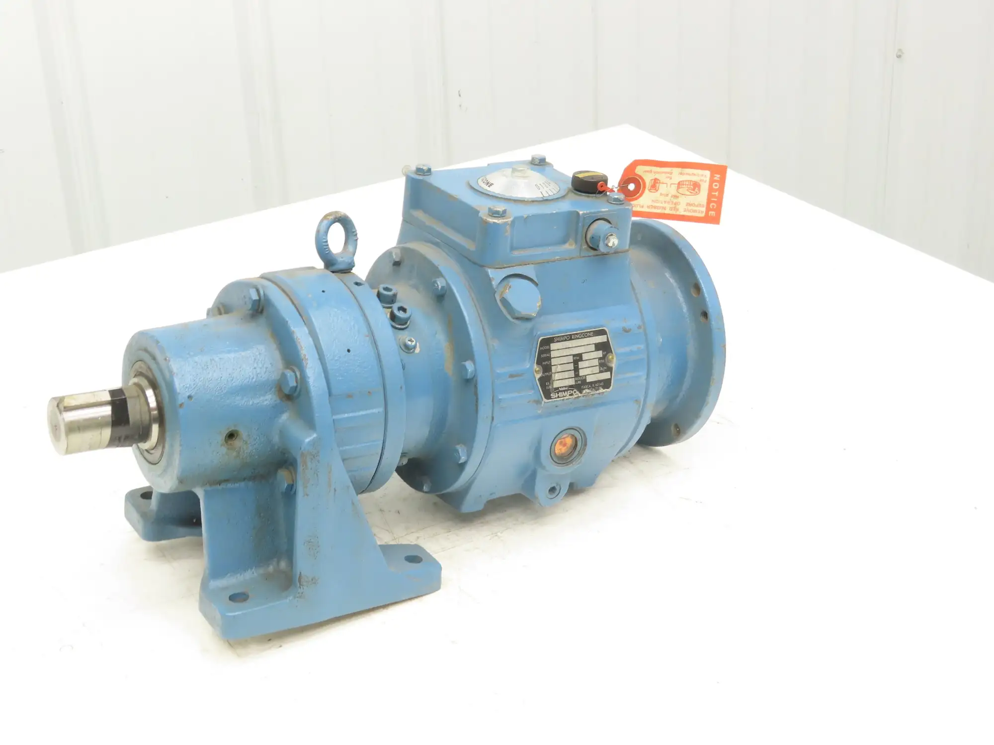 Nidec Shimpo RXC-750 Ringcone Inline Gearbox 0-18 RPM Adjustable Speed .75Hp 56C
