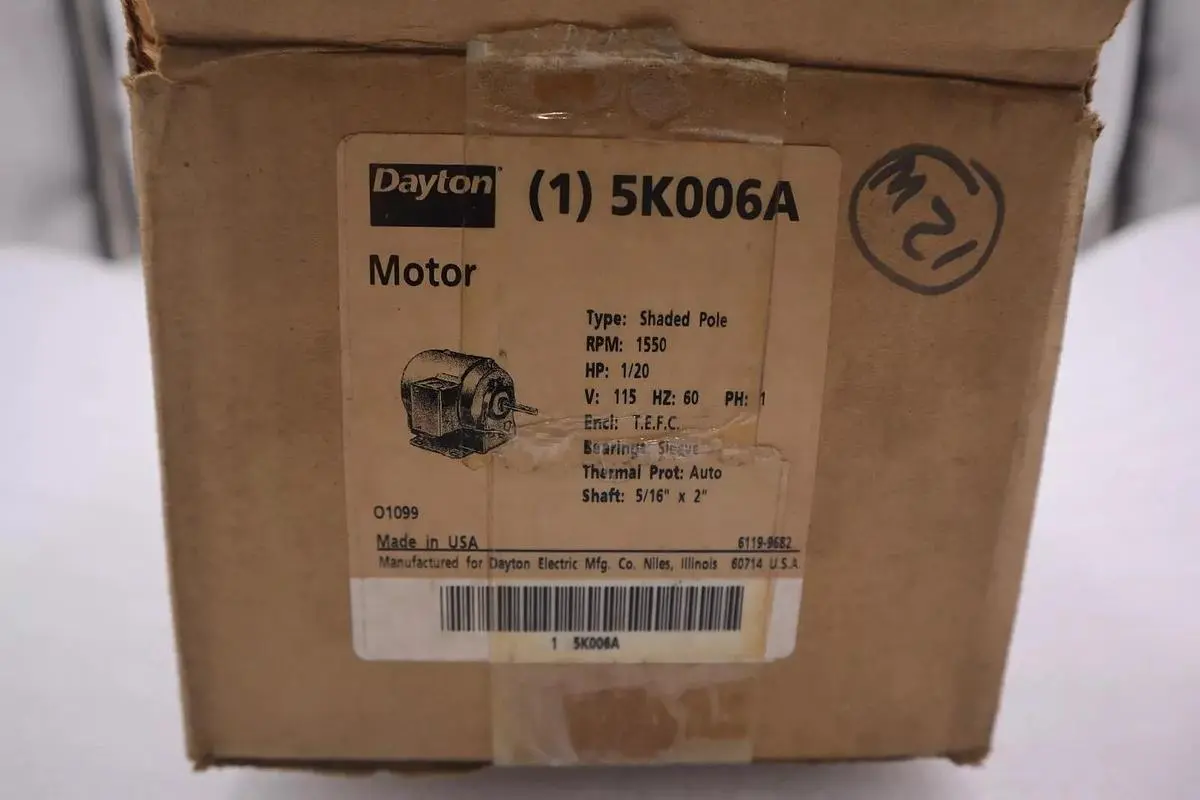 5K006A / 5K006A UNUSED DAYTON MOTOR  115v 1/20 HP STOCK 4517