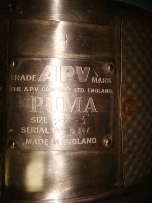 390LPM S/S Apv Puma Centrifugal Pump Size 2 1/2 - 3"