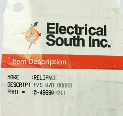 REPAIRED BALDOR RELIANCE 0-48680-211 POWER SUPPLY BOARD 048680211
