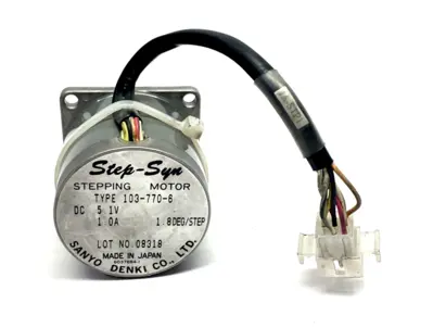 Used Sanyo Denki Step-Syn Stepping Motor 1.8° Step 5.1VDC 1.0A Motors (misc) Michigan US | Maverick Industrial Sales #1395655