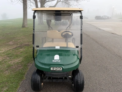 (1) 2019 E-Z-Go EFI golf cart with a Kawasaki gas engine, model 657061G01, includes canopy, fold-dow...