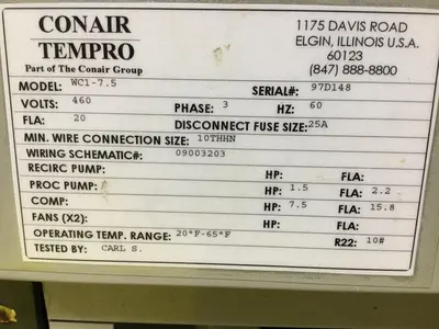 USED CONAIR WC1-7.5
