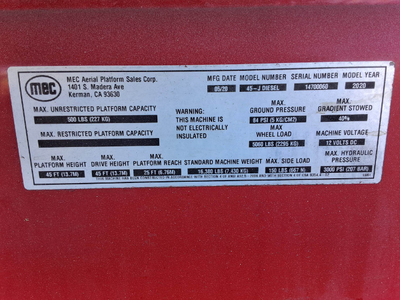 USED 2020 MEC 45J