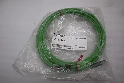 Keyence OP-88449 ETHERNET CABLE RJ45 M8 MALE 5 METER - NEW - STOCK 3145CC