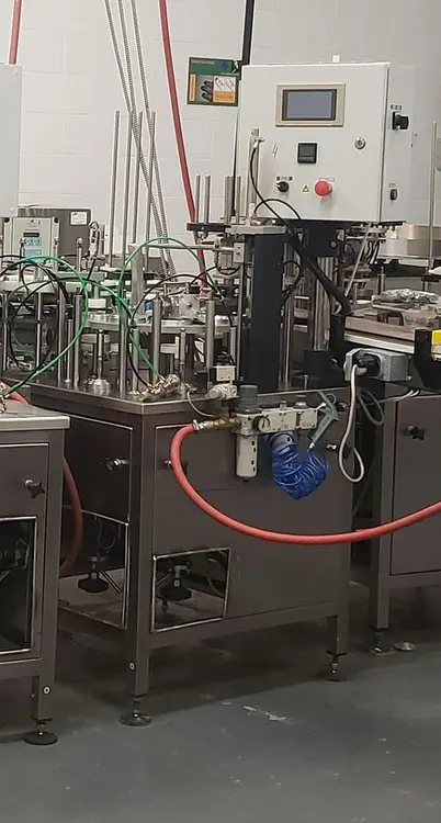 Used USED 9 CUP ROTARY FILLING SEALING MACHINE WITH TWO NOZZLES AND HOPPERS (QTY 3. TO CHOOSE FROM) _UNKNOWN_ Filling Machines | Save on Equipment #420587