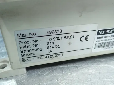 Used TOX PRESSOTECHNIK 10900158.01 Electrical Panels Ohio US | HGR 24 #728047
