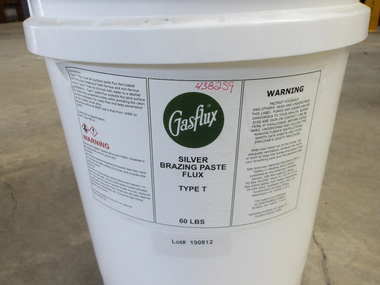 GasFlux White Type T Silver Brazing Paste Flux 60lb Pail 3460 (STK)