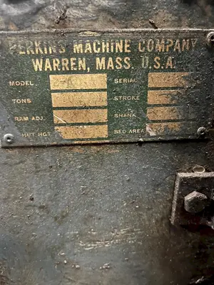 10 TON PERKINS MODEL #2-A OBI PUNCH STAMPING PRESS, 1" STROKE: STOCK #20534