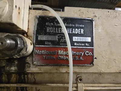 1973 National Machinery .420" Double Stroke Roller Header, Ser. 32925; Cutoff Diameter: .420",