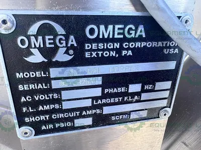USED OMEGA DESIGN CORP 10 GALLON STAINLESS STEEL HOPPER 8' HEIGHT