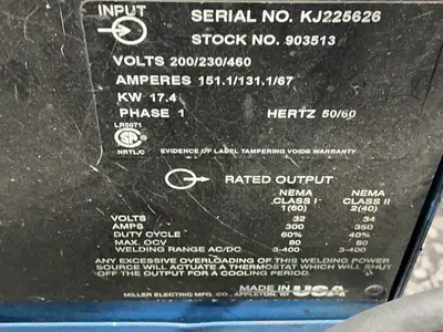 Used MILLER SYNCROWAVE 350 LX Tig Welders Ohio US | HGR 24 #1411948