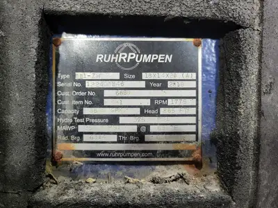 USED 2018 RUHRPUMPEN BB1-ZW