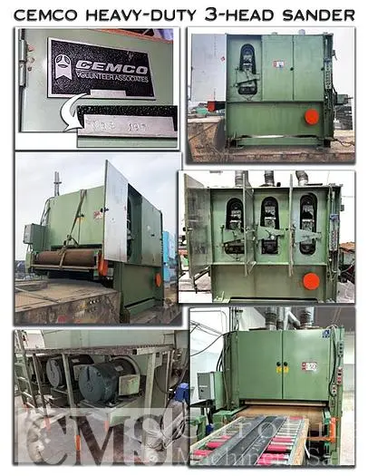 Used CEMCO 3 HEAD INDUSTRIAL SANDER URFF-50 HD Woodworking Sanders | CAROLINA MACHINERY SALES #420898