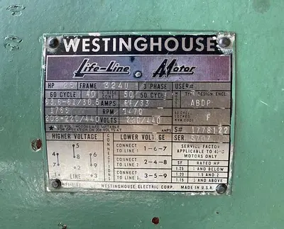 USED WESTINGHOUSE LIFE-LINE MOTOR