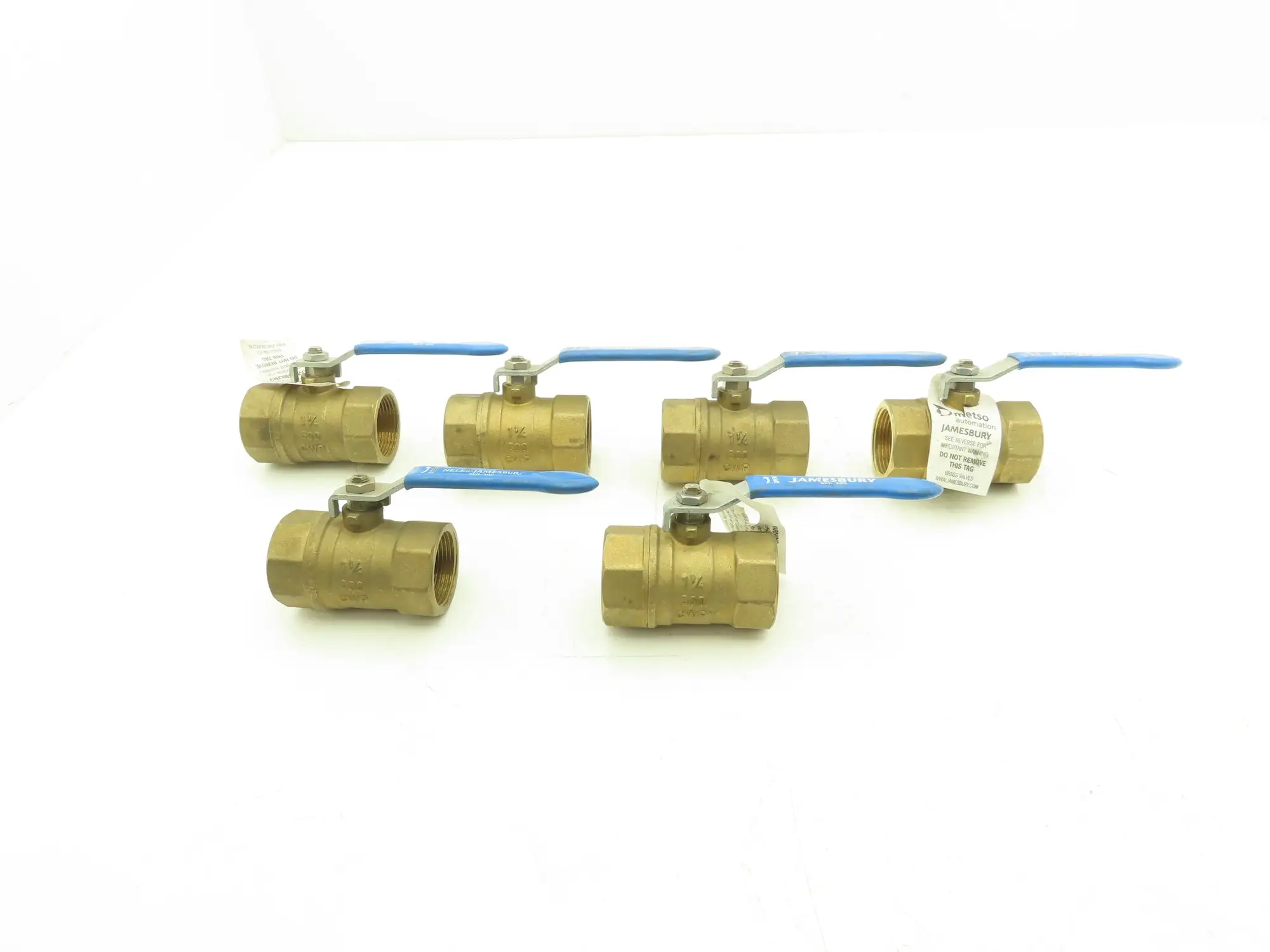 Jamesbury Ser 300 1-1/4" NPT Brass Ball Valve Stainless Steel Ball Lot of 6