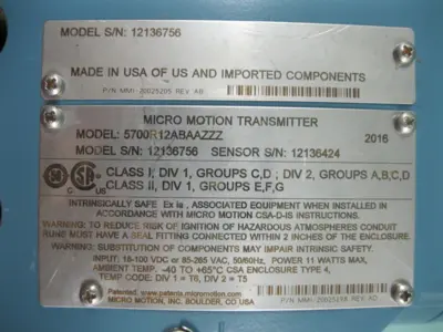 USED Micro Motion 5700 R12 ABAAZZZ AZZZAMV
