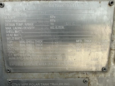 Used 1999 POLAR _UNKNOWN_ Liquid Supply Trailers Indiana US | Lakeshore Equipment Sales #1546610