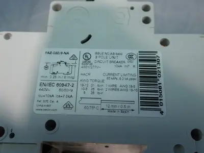 New | in-Stock EATON FAZC32/3NA Circuit Breakers | HGR 24 #731938