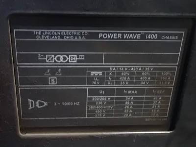 USED LINCOLN ELECTRIC POWERWAVE I400