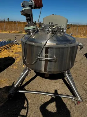 Tank, 181 Gallon, 316 Stainless Steel, Jacketed, Agitated, 32 PSI, Full Vacuum, #5991495
