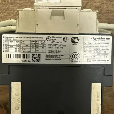 USED SCHNEIDER LC1D186