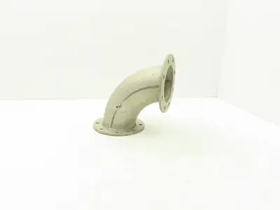 90° Elbow Pipe Fitting 4" Flanged Aluminum 8-Bolt w/Side Port