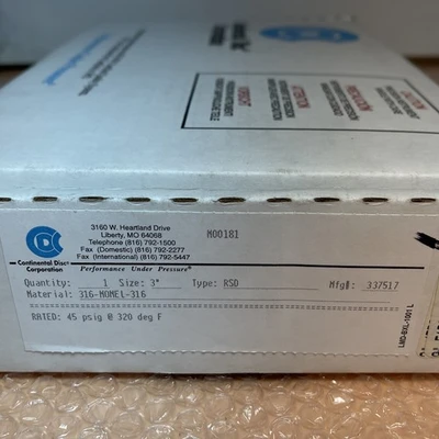 NEW Continental Disc Corp 337517