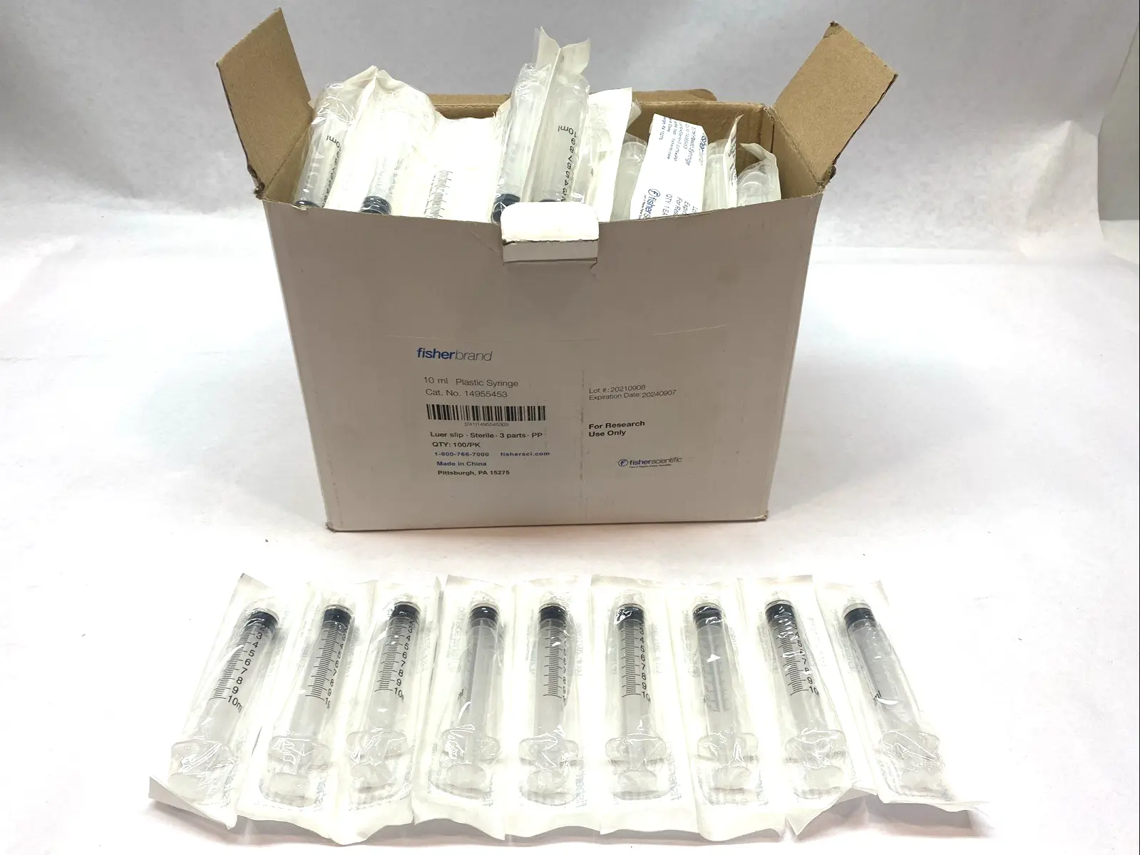 USED FISHER SCIENTIFIC 10 ML LUER SLIP SYRINGE