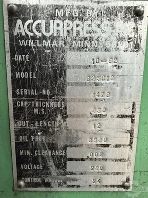 USED 1992 ACCURSHEAR 625012