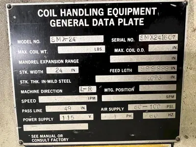 USED COIL HANDLING SYSTEMS SMX-24