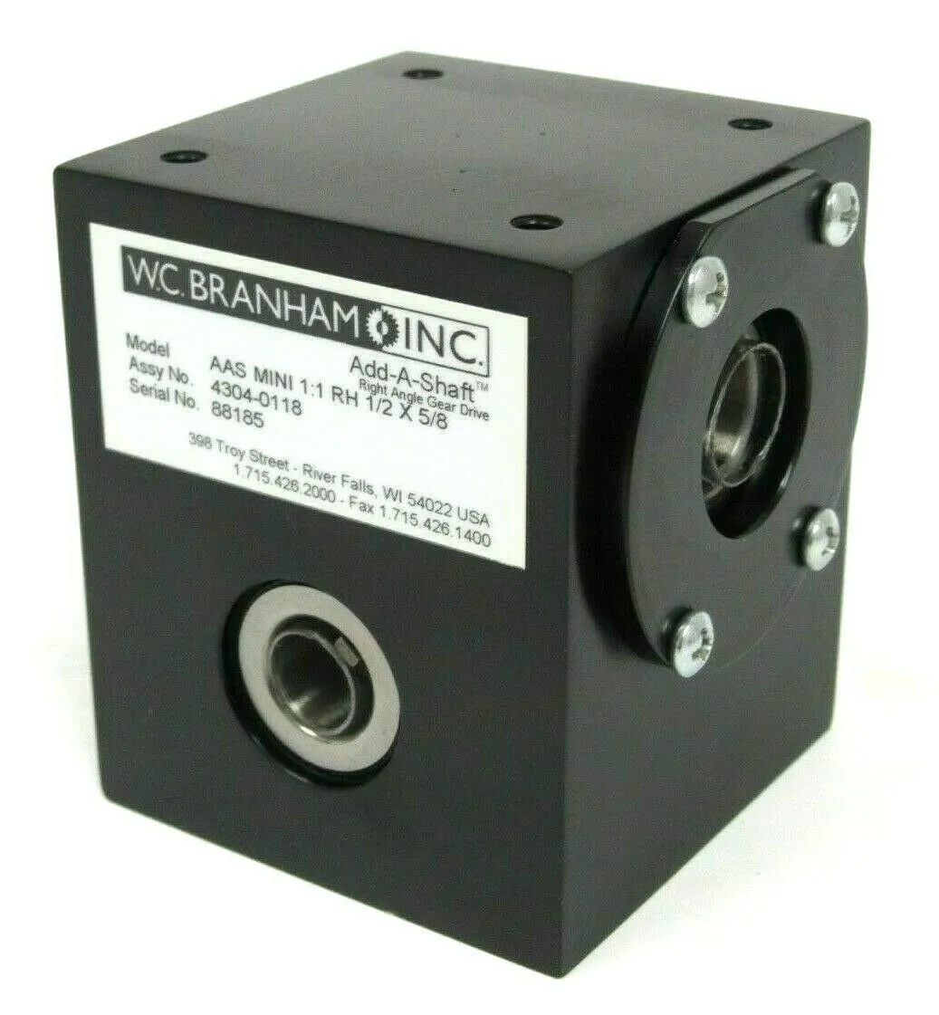 NEW W.C. BRANHAM 4304-0118 AAS MINI 1:1 RH 1/2X5/8 ADD A SHAFT GEARBOX 43040118