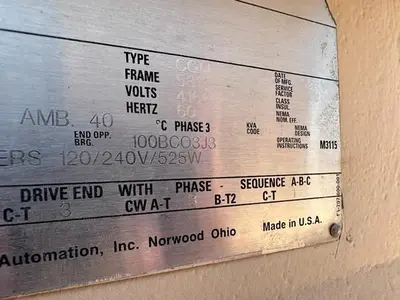 Siemens 800 HP @ 1185 RPM Electric Motor SN E18811-01-1