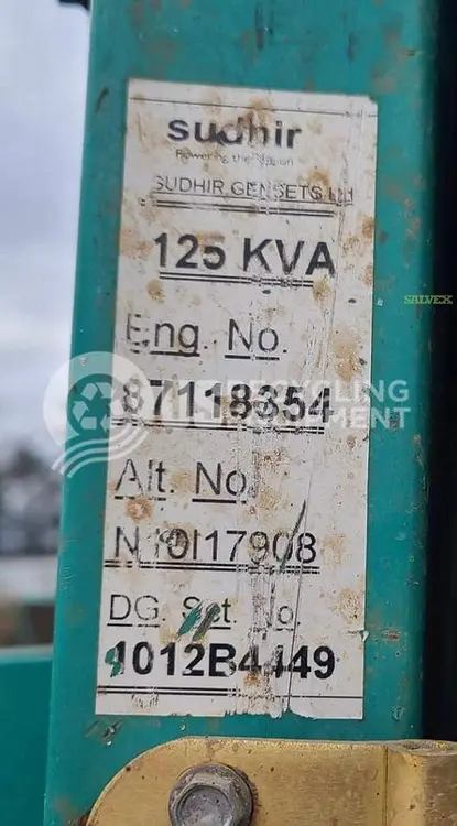 Used SUDHIR 125 KVA GENERATOR Generators | US Recycling Equipment #474276
