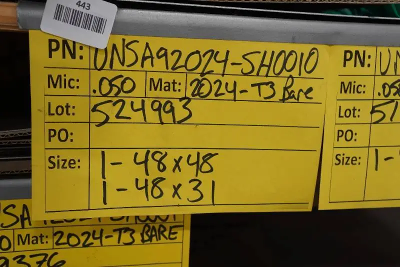 2024-T3 Sheet Metal - .050" - 25+ Sq Ft