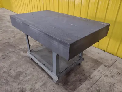 36" X 24" X 8" STARRETT BLACK PRECISION INSPECTION GRANITE SURFACE PLATE WITH STAND: STOCK 23106