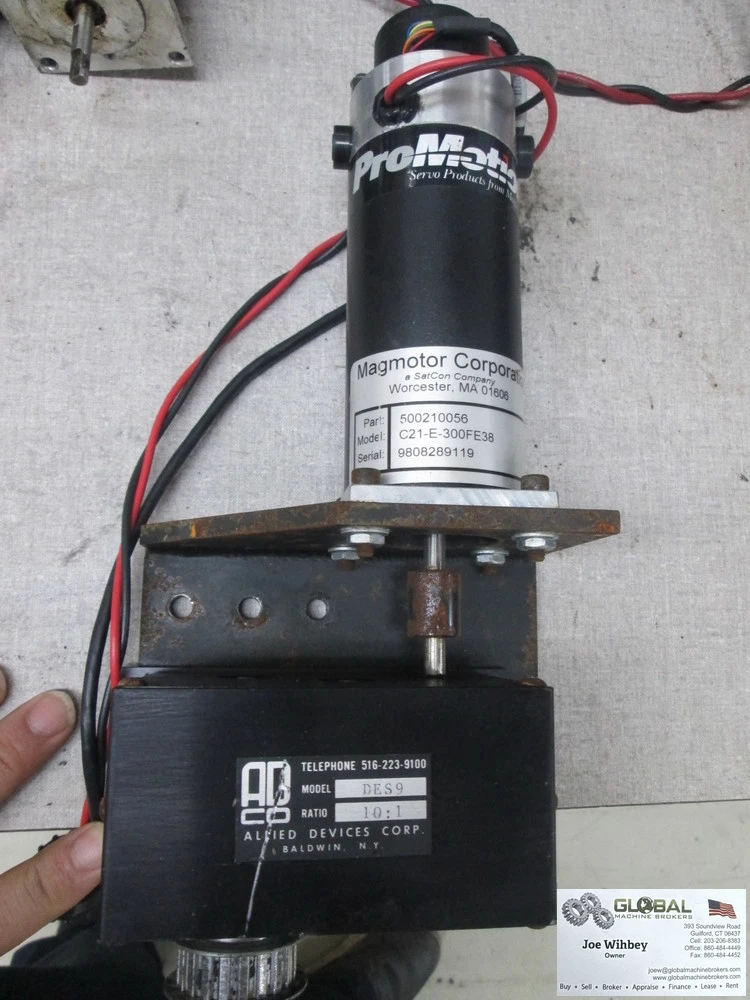 Magmotor Corp ProMotion C21-E-300FE38 Servo Motor W/DES9 10:1 Ratio Gear Box