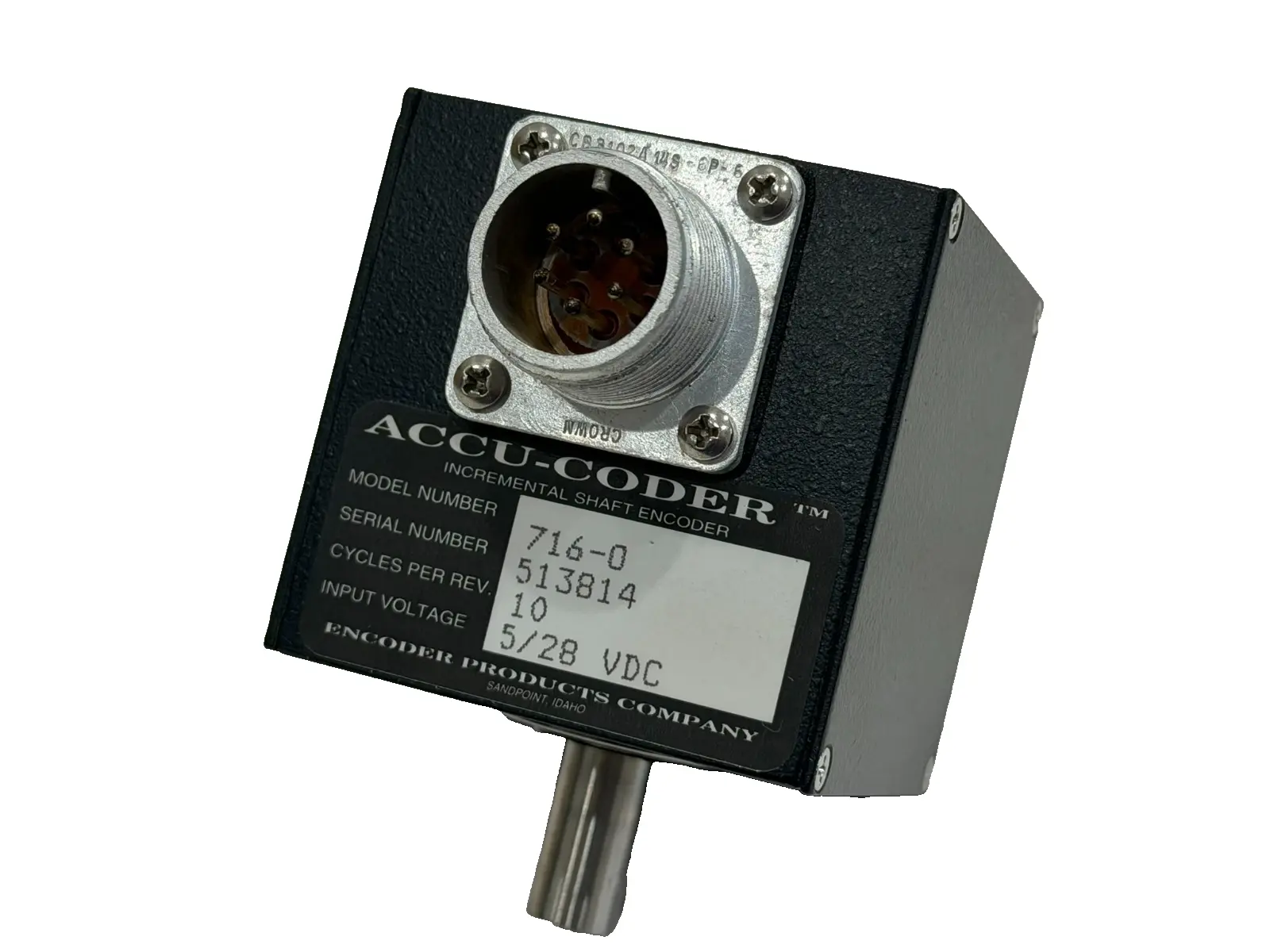NEW ACCU-CODER 716-0 INCREMENTAL SHAFT ENCODER 5/28VDC 10 PULSES PER REV 7160