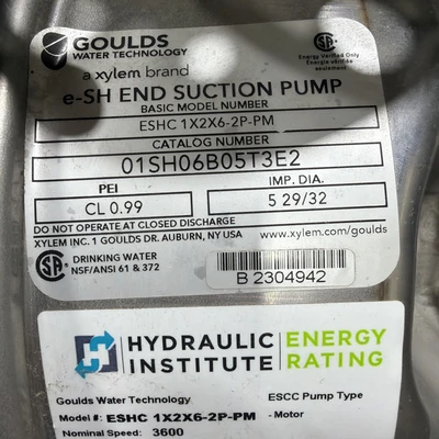 NEW Goulds 01SH06B05T3E2