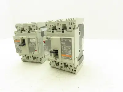 Fuji BW50RAGU3P015 3-Pole Auto Circuit Breaker 15A 500V 3Ph Molded Case Lot of 2