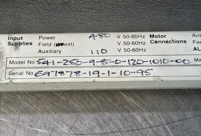 SSD EUROTHERM AC DRIVE CONTROLLER SSD 541 -250-9-5-0-120-1010-00. Loc 1F