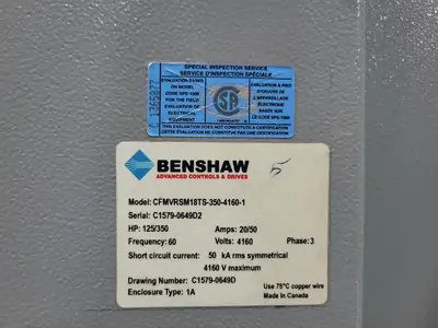Used BENSHAW CFMVRSM18TS-350-4160-1 Switchgears British Columbia CA | Lenmark #239538