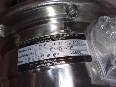 USED AMERICAN STAINLESS PUMPS T1525253T3F
