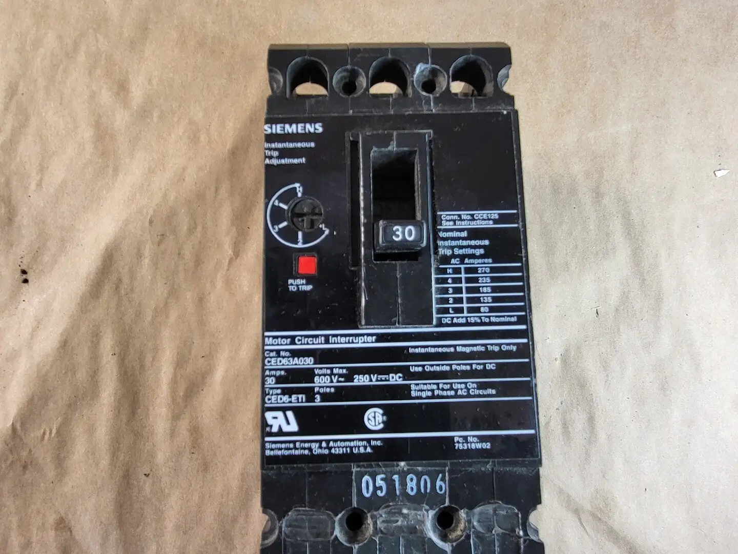 NEW SIEMENS CED63A030