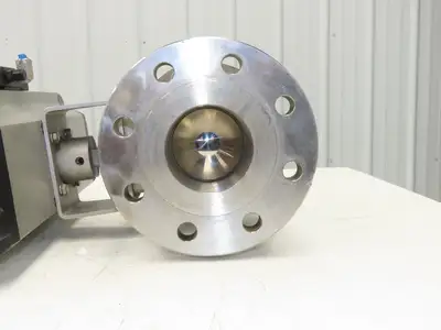 Flowserve B175S10 4" SS Flanged Ball Valve #300 Automax Pneumatic Actuator 24VDC