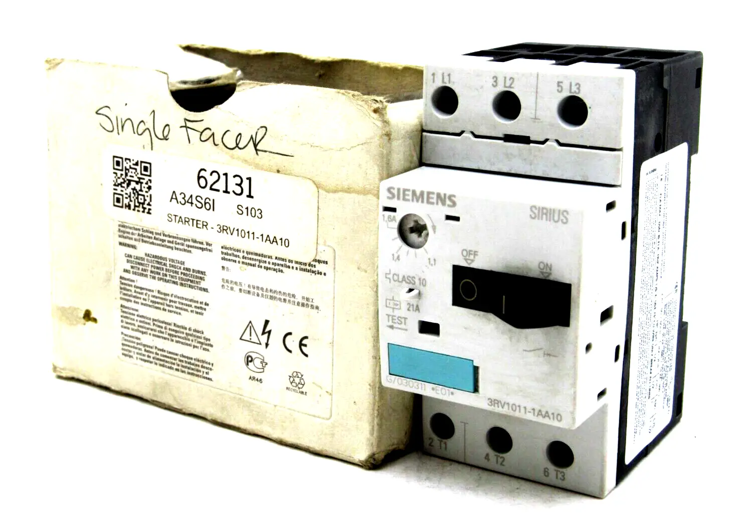 NEW SIEMENS 3RV1011-1AA10 CIRCUIT BREAKER 3RV10111AA10