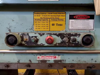 60 TON X 6' WYSONG MODEL 6H60-72 HYDRAULIC PRESS BRAKE